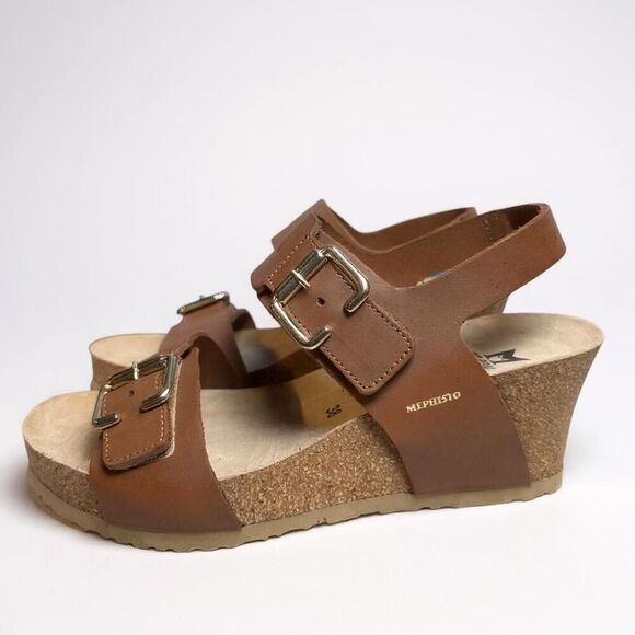 Mephisto Lissandra NEW Supportive  Wedge Sandal Women’s Size 38 EU SOFT‑AIR Cork - Picture 3 of 13